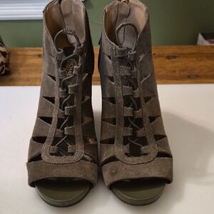 Michael Kors Women's Taupe Suede Cutout Heels